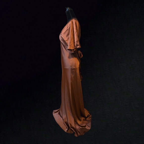 Reverly Maya Copper Satin Dress Size 4 - Picture 4 of 10
